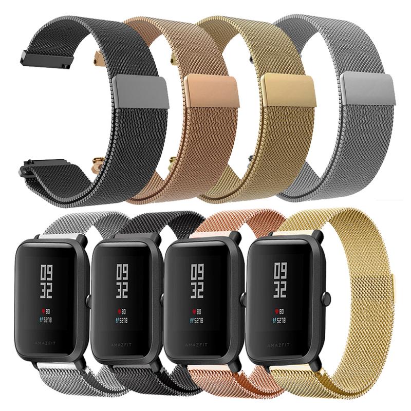 20MM Metall Uhr Band Armband Für Amazfit Bip Uhr Strap Für Xiaomi Huami Amazfit Bip Jugend Uhr Edelstahl 샤오미