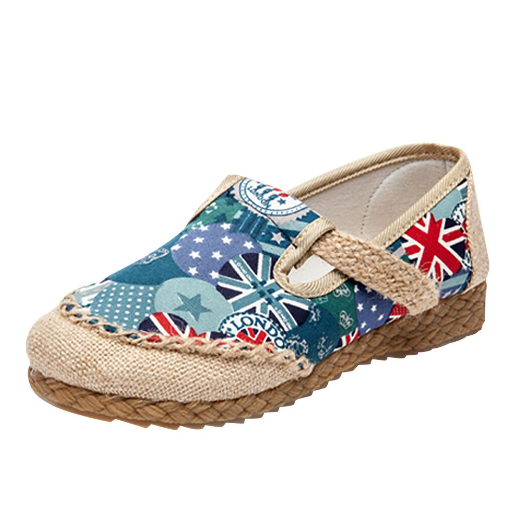 обувь женская Shoes Women's Casual Round Toe Comfortable breathable Loafers Cloth zapatos de mujer %50: Blue / 39