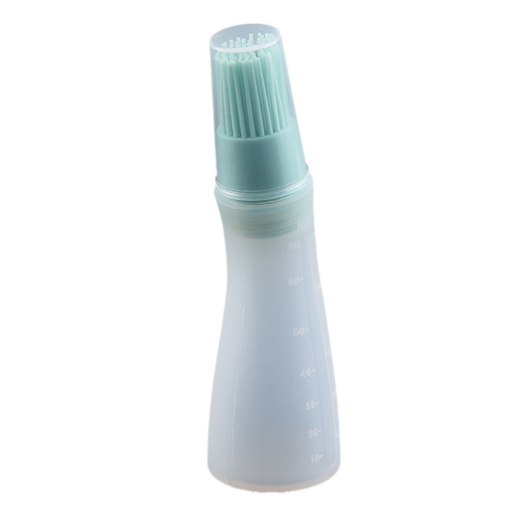Oil Bottle Brush With Lid Silicone Basting Brush Oil Dispenser Brush Grill Baking Cooking Tool Barbecue Brush Kitchen Gadgets: 4