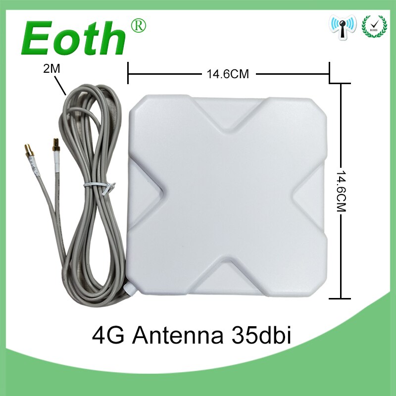 Eoth-antena 3G 4G LTE TS9, conector macho 35dBi con Cable de extensión de 2m para módem 4G, enrutador, antena 4G