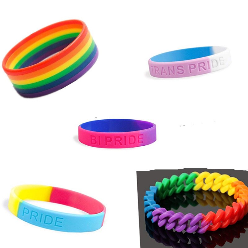 LGBT pride gay rainbow Silicon Bracelet for women man Boy Girl Symbol Gay Pride Lover Friendship Bracelets Man Jewelry