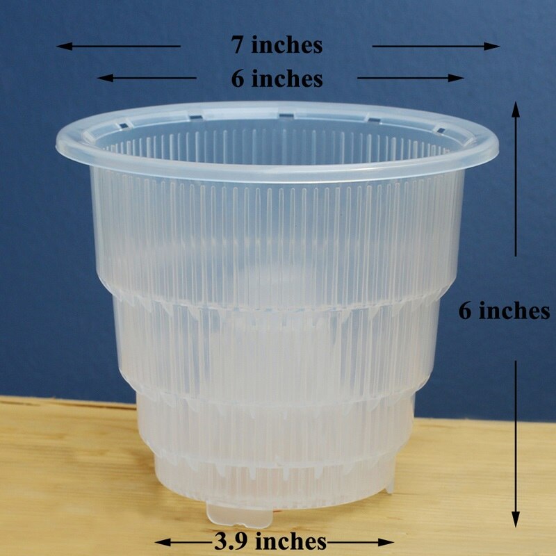 Nätkruka 4 5 6 tums klar orkidékruka i plast med hål blomkruka orkidékruka genomskinlig vägg bra dränering och lufthål: 6 tum / 1 st