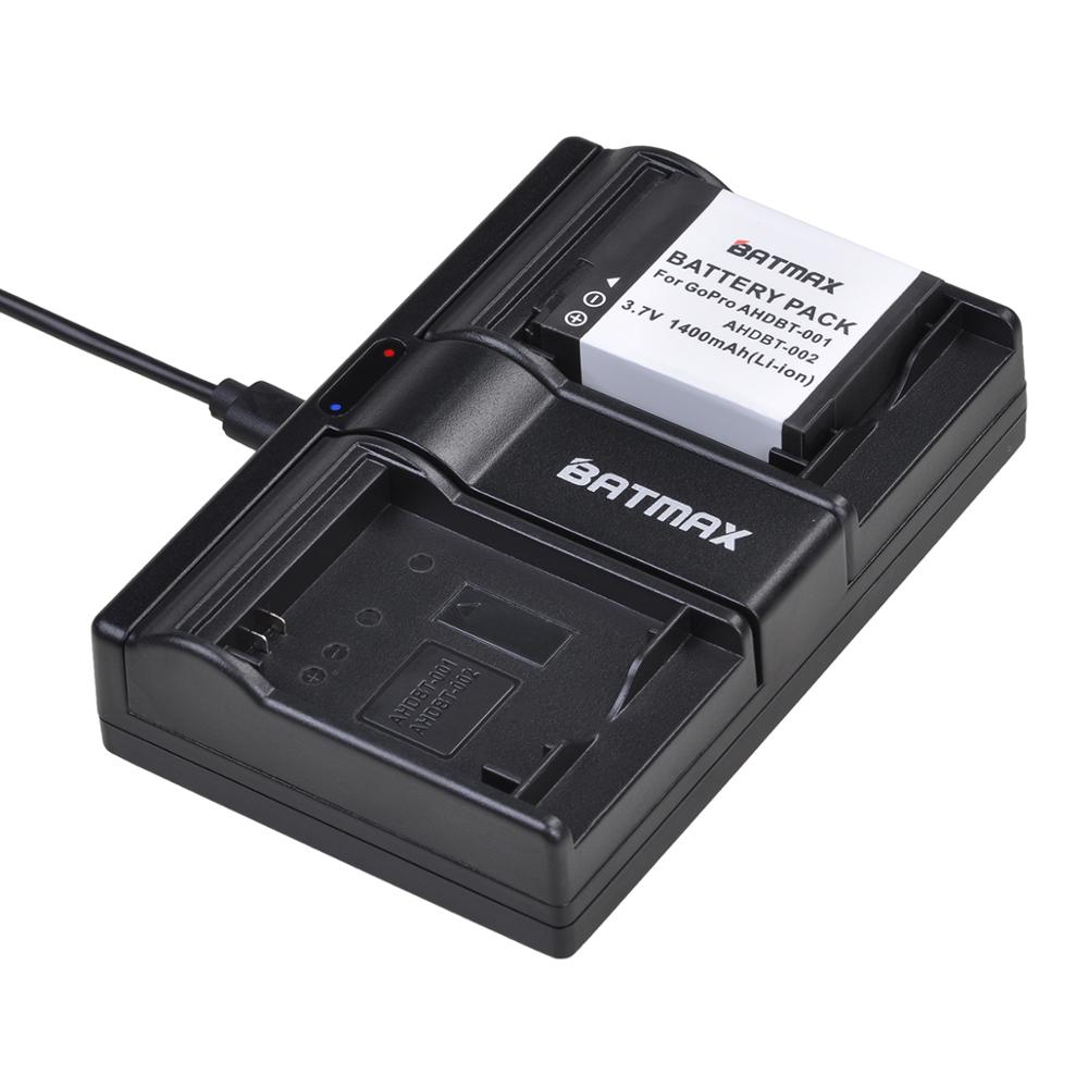 2x 1400 mah batteri + dobbelt usb oplader til gopro hd hero 2 og gopro ahdbt -001,  ahdbt -002 hero 2