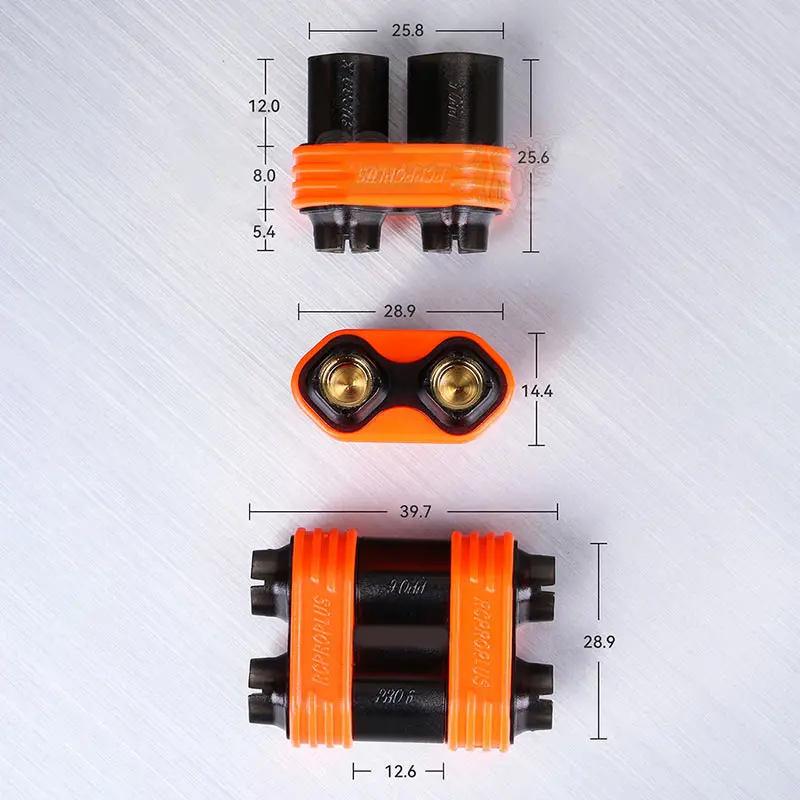 200A REB 6808 PRO D6 Gold-plated Plug 6mm Electric Vehicle Lithium Battery Connector Female No Soldering Required Banana Socket