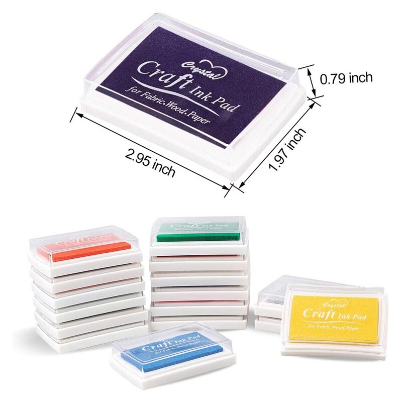 Stempelkissen-set mit ,16 farben für stempel, papier, holz und stoff