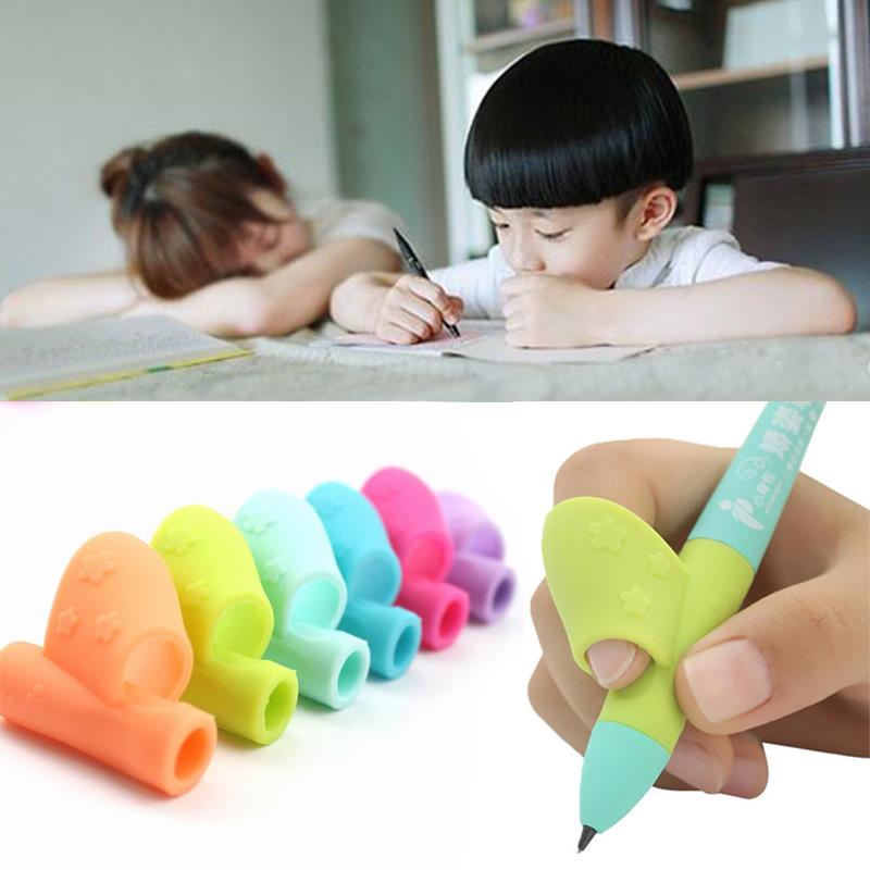 Skrivesaker skrive håndskrift korrigering lære leketøy barn barn finger stall holder silikon korrigering 3 stk korrigering