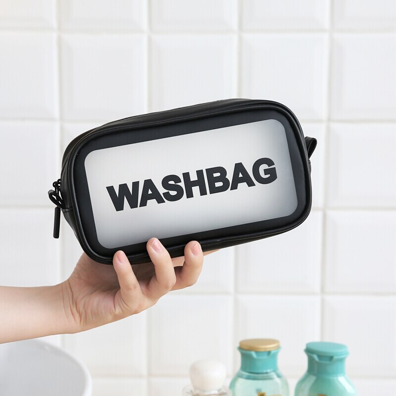 UOSC Travel Makeup Bag Women Men Large Waterproof Toiletries Cosmetic Bag Organizer Case Necessaries Make Up Wash Toiletry Bags: black