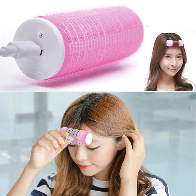 2Pcs/Set USB Heated Self-Adhesive Hair Rollers DIY Curlers Hair Styling Tool Curls Hairdressing Tools