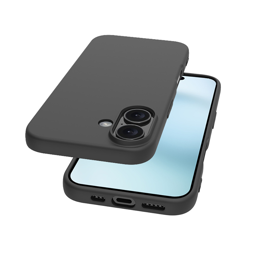 Funda de teléfono de silicona líquida para iphone 16 16e 15 14 13 12 mini 11 Pro X Xr Xs Max 16 Plus fundas de Color negro