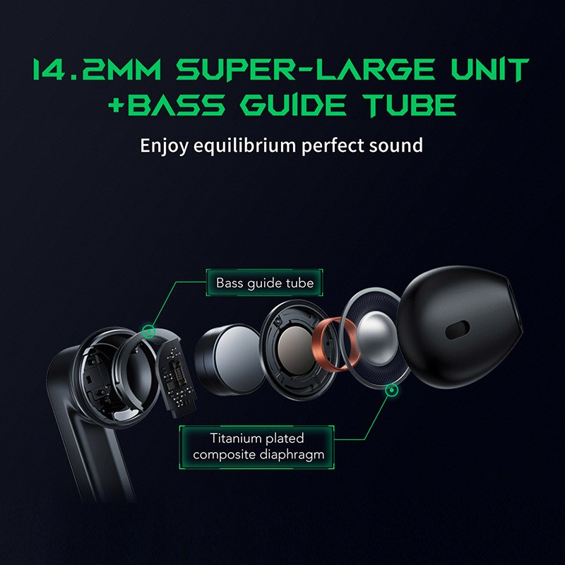 Originele Xiaomi Black Shark Joybuds Tws Oortelefoon Ultra-Lage Latency 14.2Mm Driver Dual-Microfoons Enc Bluetooth 5.2 gaming Oordopjes