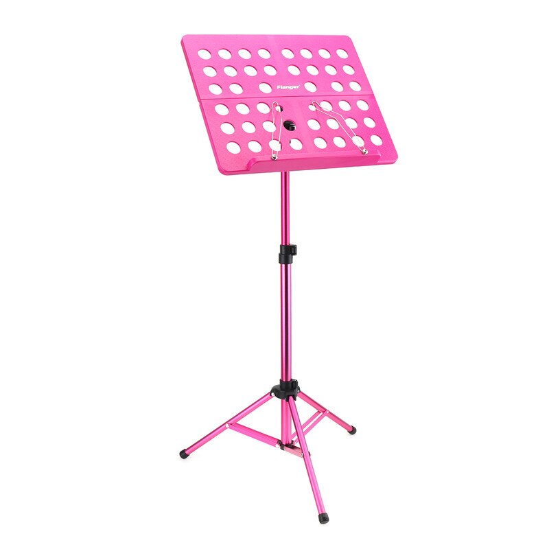 Flanger Folding Lightweight Music Stand ABS Sheet Aluminum Alloy Tripod Stand Holder Height Adjustable with Carrying Cotton Bag: pink