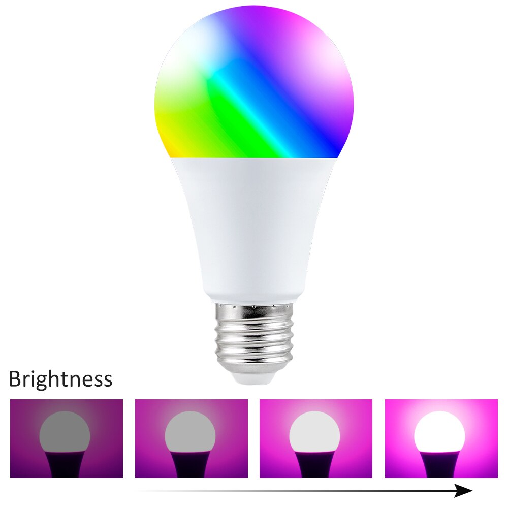 16 Colors Neon Light RGBW LED Bulb E27 Smart Bulb LED Magic Home Lighting AC85-265V LED Lamp with IR Remote Control