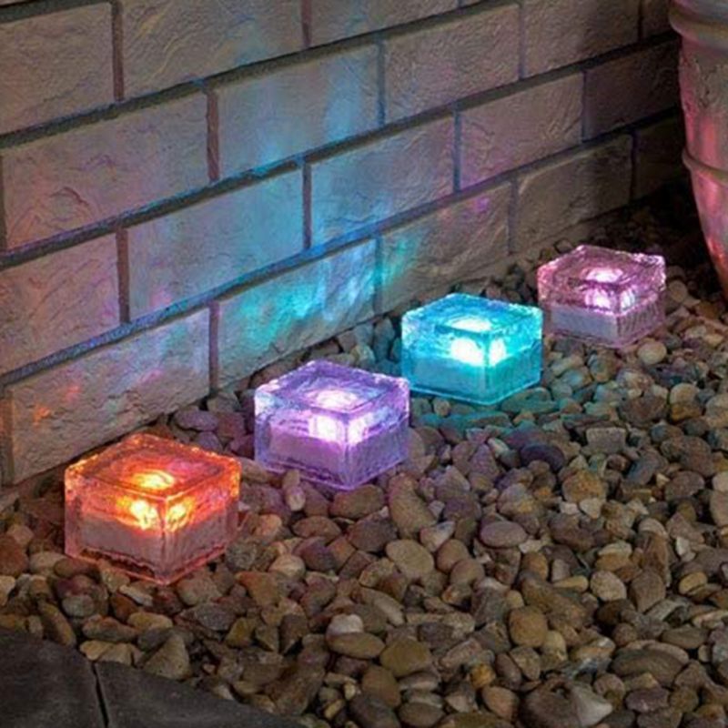 Solar Light Solar Ice Cube Licht Baksteen Rock Licht Frosted Glas Landschap Outdoor Decoratie Tuin Straat Licht