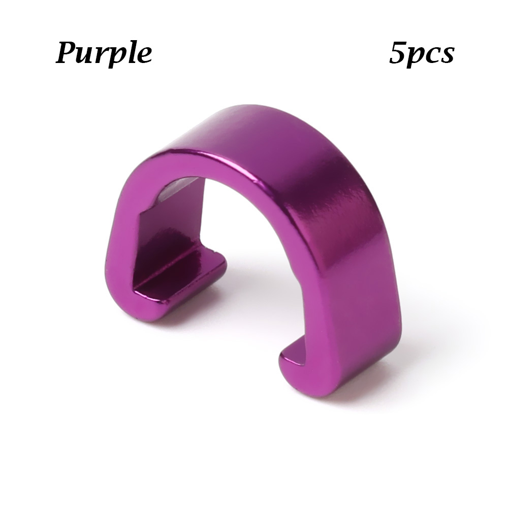 5Pcs Aluminum Alloy MTB Bike C Shape Clips Bicyle Housing Hose Brake Cable/Line Buckles Case Outdoor Cycling Clasps Parts: Purple