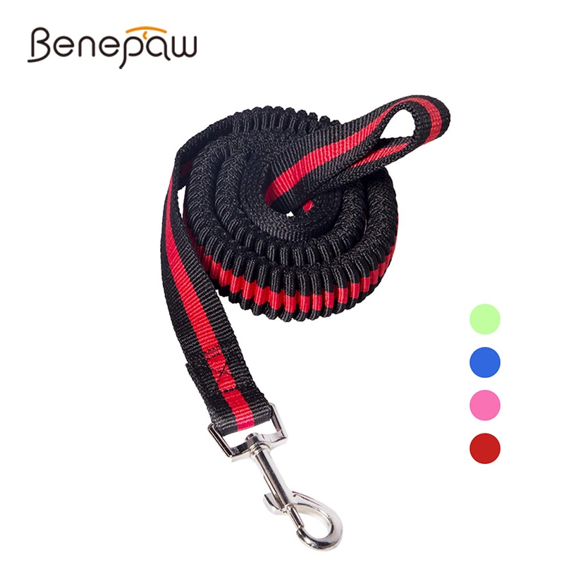 Benepaw højelastisk bungee hundesnor stærkt reb letvægts quick release nylon hvalpe hundesnor til små mellemstore hunde