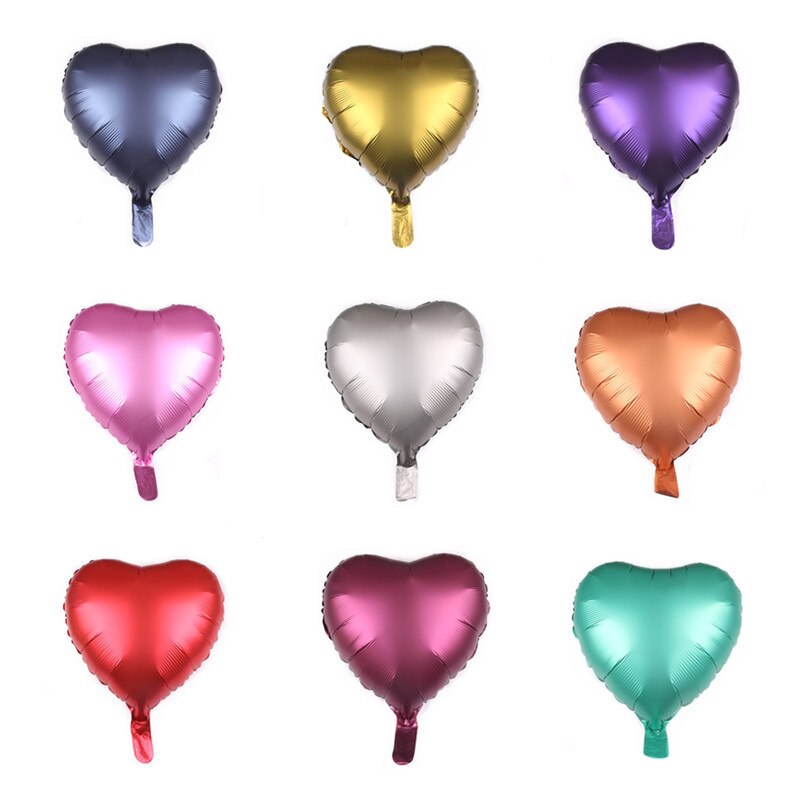 18 hart-vormige aluminium folie ballonnen metallic folie ballonnen wedding party feestelijke arrangement ballonnen