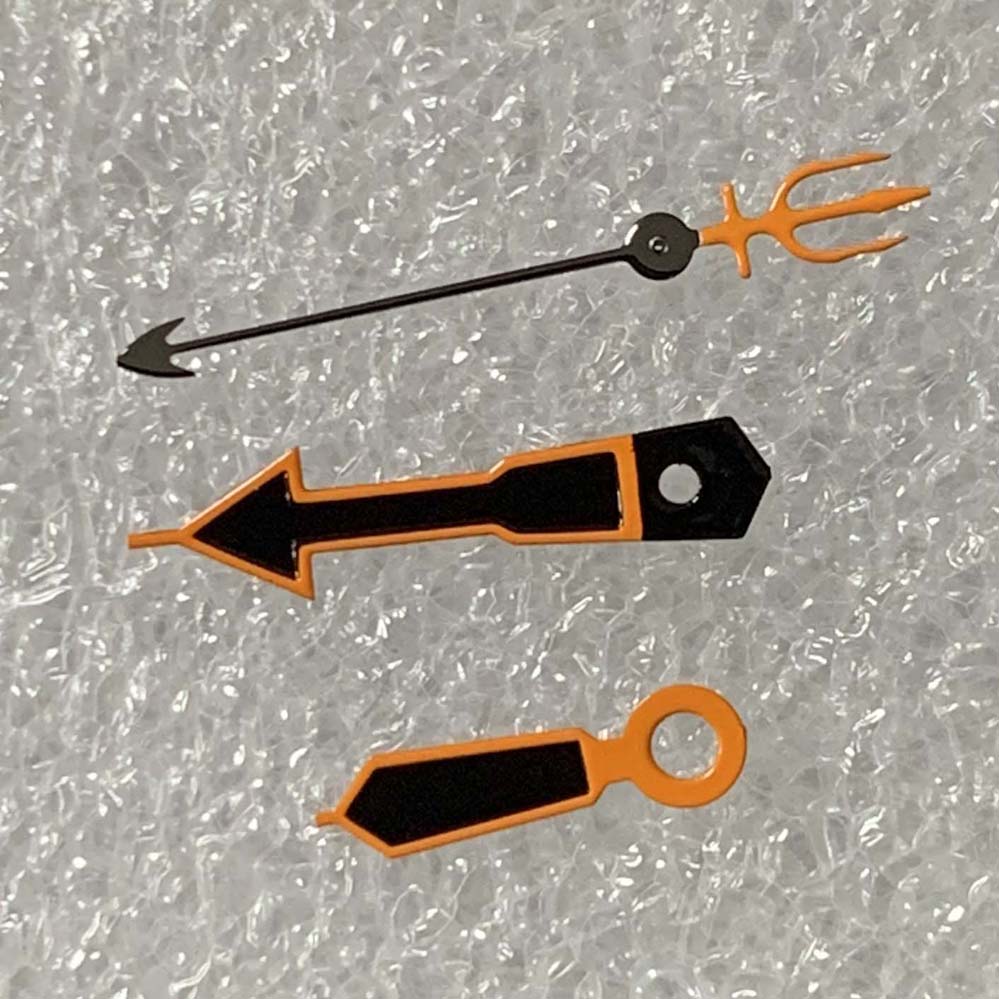 Orange Uhr Hände mit Schildkröte/Fisch/Dreizack/rüder Zweite Nadel herren Uhr Zubehör passen NH35/NH36/4R Mechanische Bewegung: Paket 16