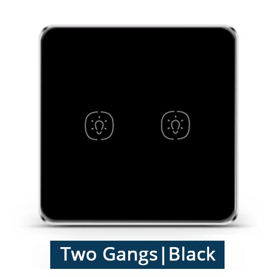 Zemismart Wireless Switch Work with Tuya Zigbee Hub One Two Three Gangs Touch Switches Sticker Battery Smart Life App Control: Black 2 Gangs