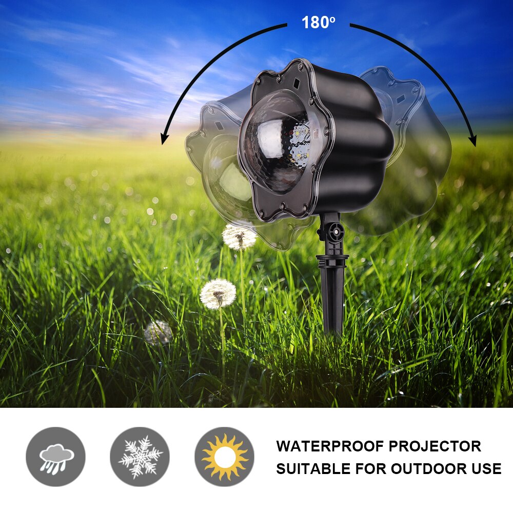 LED Snowfall Projector Lights, Christmas Light White Snow Waterproof Decoration Lamp Remote Landscape Party Event