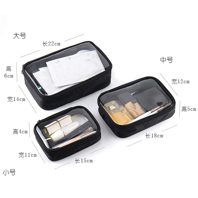 Transparent Make Up Bag PVC Cosmetic Bag Makeup Case Capacity Clear Travel Storage Pouch Toiletry Bath Wash Functional Organizer