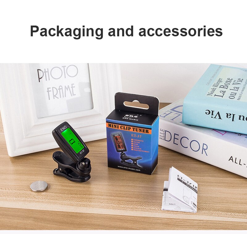 Electronic LCD Tuner LCD Panel Guitar Tuner Multifunctional Instrument Accessories Suit Bass Ukelele Electronic Tuner