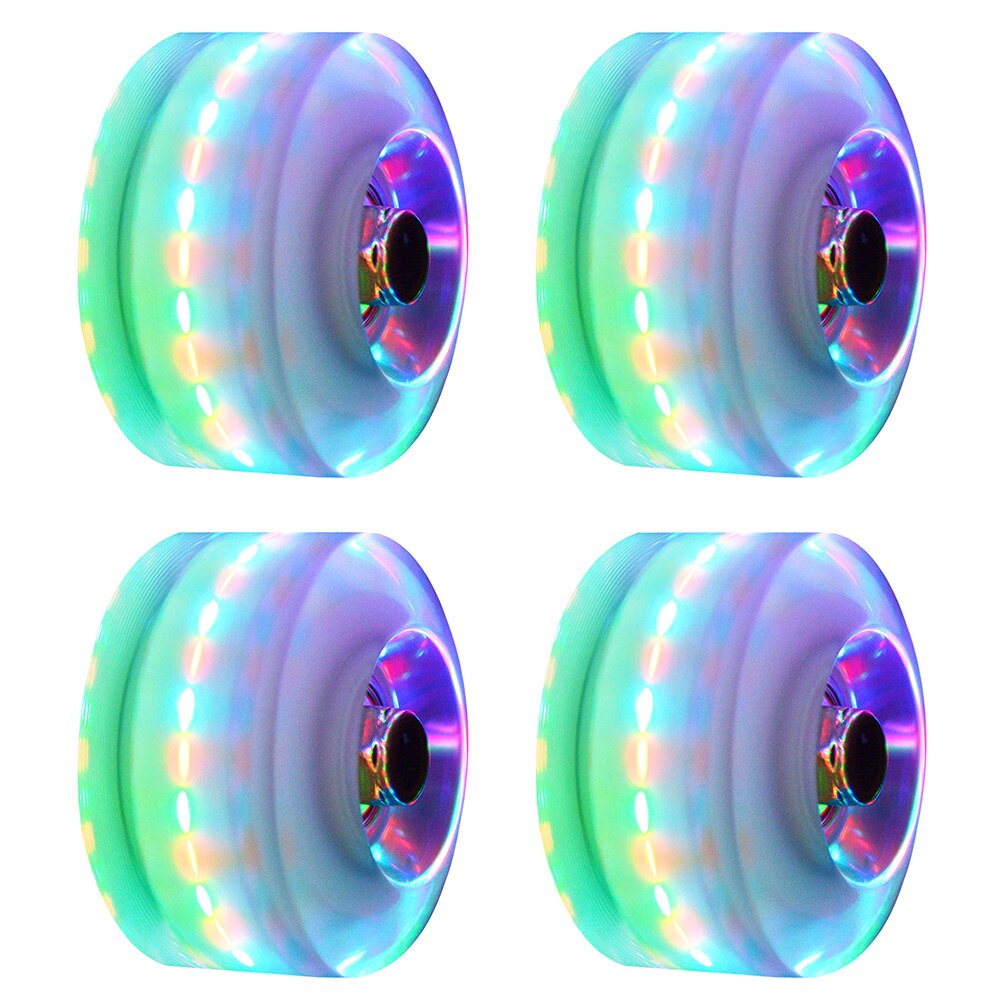 8pcs Outdoor Skateboard Light Up Roller Skate Wheel LED Luminous For Double Row Wear Resistant Easy Install Replacement Parts