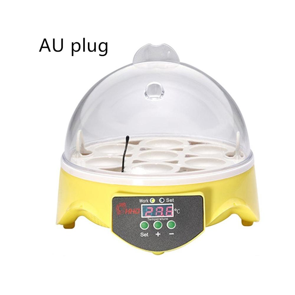 7 Eggs Incubator Poultry Brooder Small Equipment Farm Poultry Household Hatching Goose Quail Chicken Hatcher Machine: yellow US