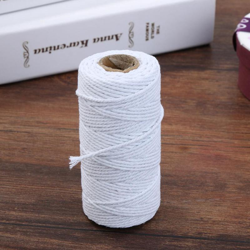100m White Cotton Cord Natural White Twisted Cord Rope Craft Macrame String DIY Handmade Home Decorative
