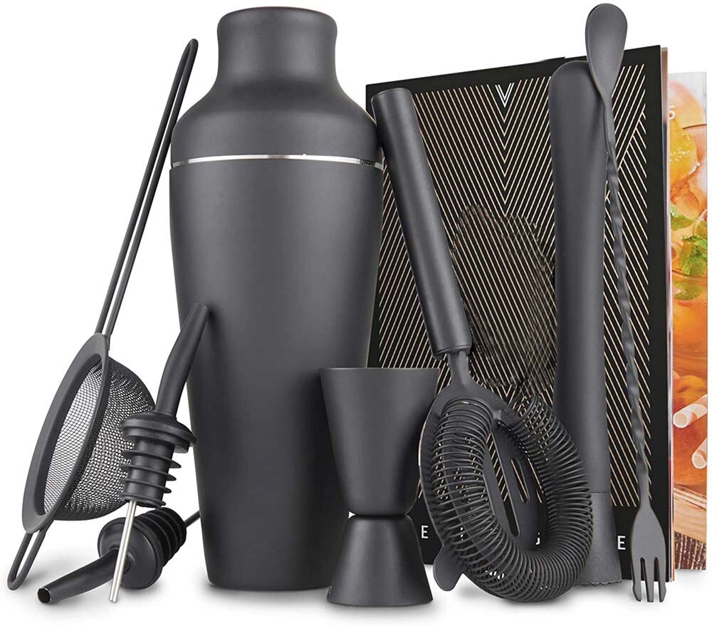 8Pcs Cocktail Set Parijse Zwart Matte Rvs Cocktail... – Grandado