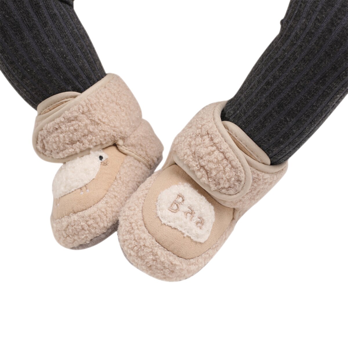 Imcute Jongens Slippers Meisjes Baby Leuke Schapen Kids Laarzen Zacht Katoen Peuter Eerste Crib Schoenen: Beige / 7-12 Months