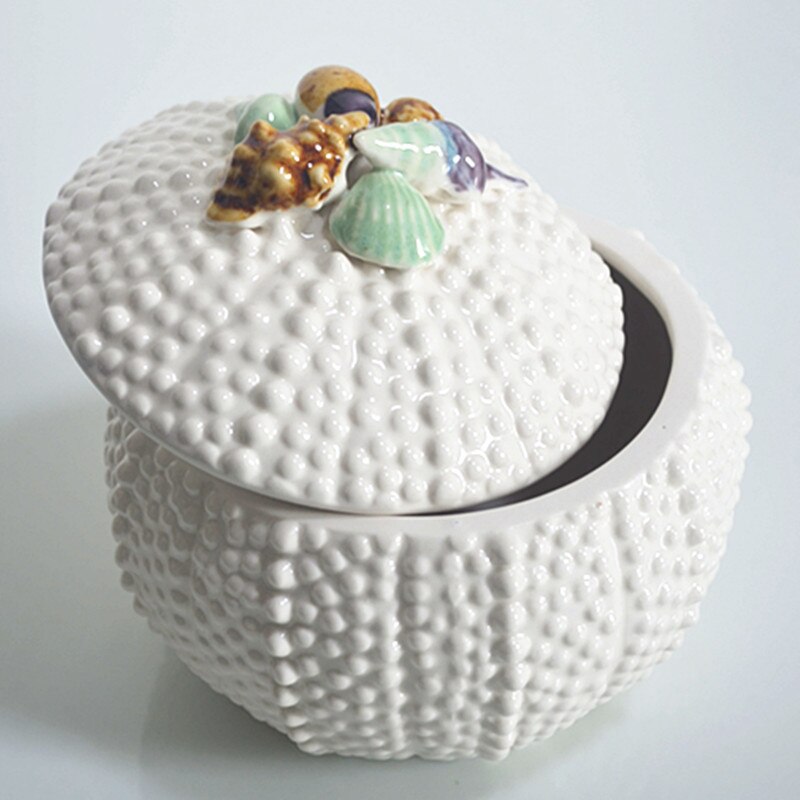 Mediterranean ceramic shell decoration conch coral living room decorations ocean jewelry box white fruit plate crafts