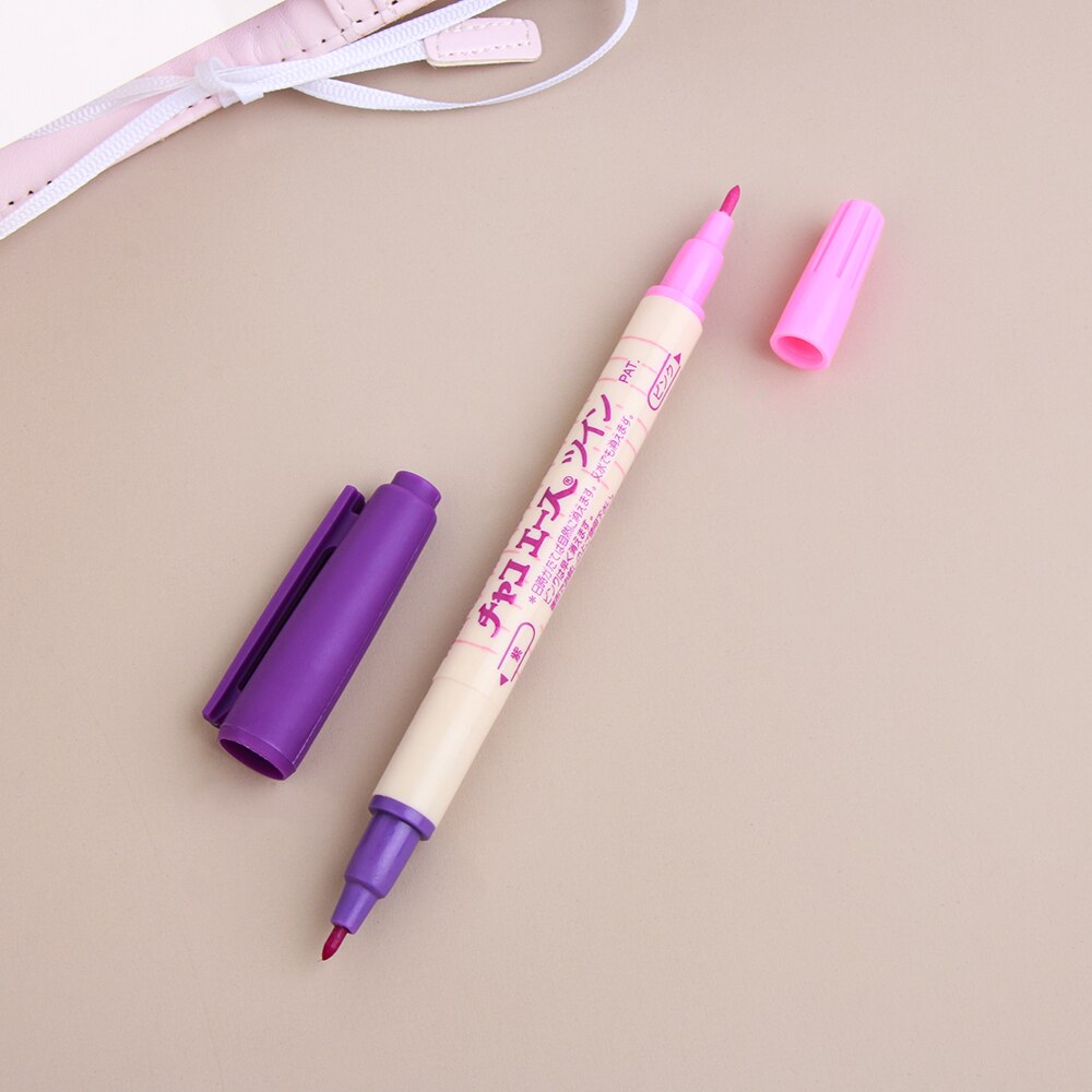 3 stijlen Uitwisbare Pen Water Oplosbare Stof Marker Pen Dubbele Hoofd Verdwijnen Automatisch Stof Marker Pen Art Accessoires