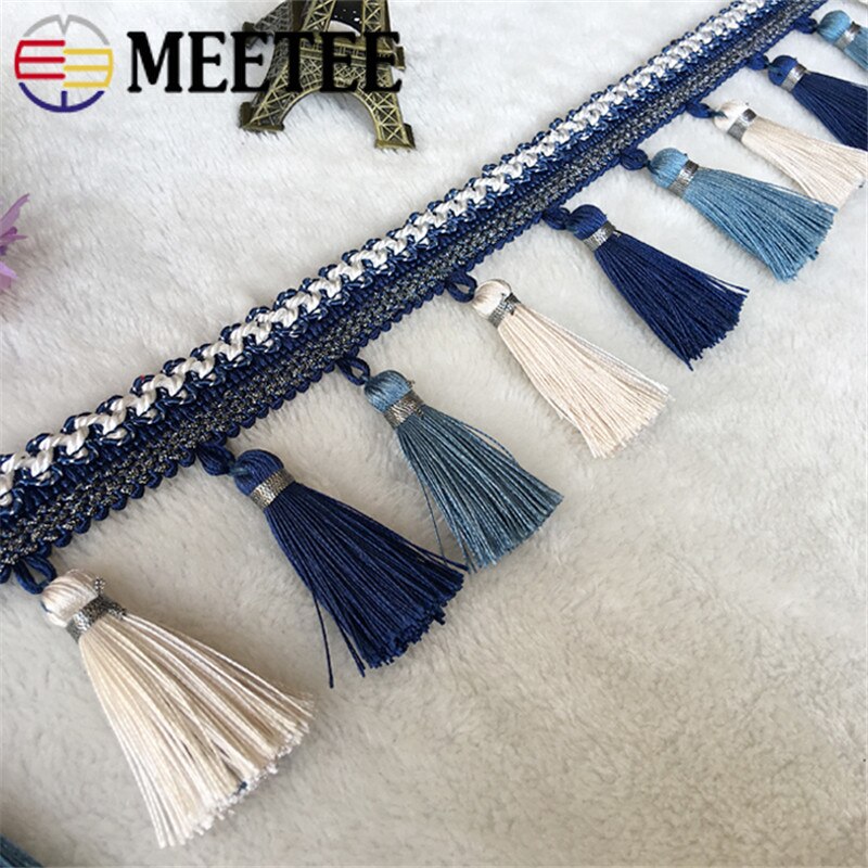1/2Meters Meetee 85mm Wide Curtain Trim Tassels Lace Fringe Ribbon DIY Handmade Mantle Sofa Hometextile Decortion Accessories