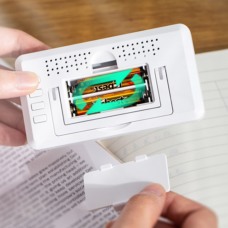 Deli Electronic Thermometer Hygrometer Weather Station for Home Indoor High Precision with Table Clock Temperature Controller