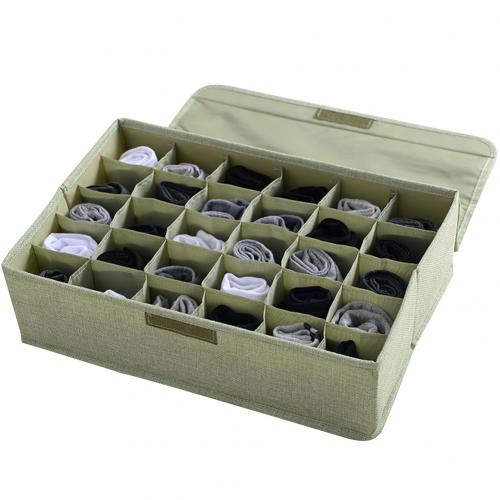 30 Grids Plastic Drawer Organizers Underwear Storage Drawer Organizer Drawer Divider Closet for Bra Socks Clothes Storage Case: Green