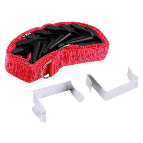Adjustable Hanging Hook Rack Rope Door Hanger Clothes Bag Hat Storage Rope Hanging Hook Rope: Red
