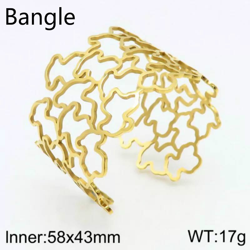 316L Stainless Steel Women Bracelets Bangles Bear Cuff Bangle For Wedding Jewelry Accessories: 1