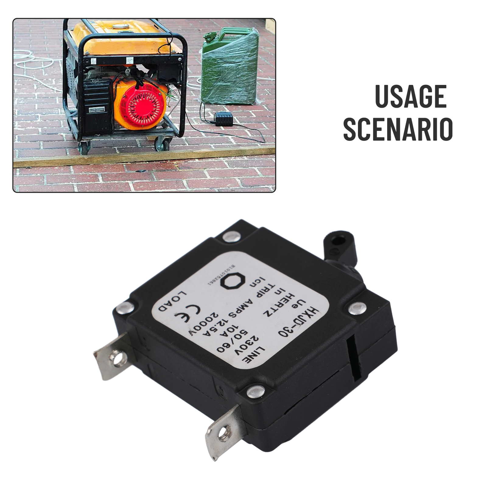 Generator-Leistungsschalter, 51 x 42 x 19 mm, 2–3 kW, 10 A, Netzschalter, 168 F/170 F, 3-Phasen-Leistungsschalter, 3-Phasen-Motorgenerator