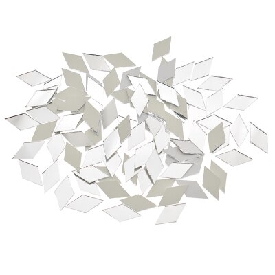 100 Uds en forma de diamante de cristal espejo de mosaico de azulejo a granel casa manualidades decoración DIY accesorio pared arte suministros: Default Title
