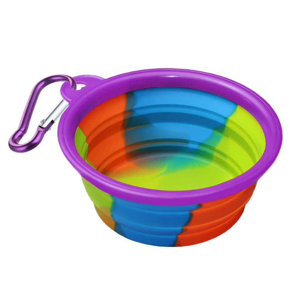 Pet Bowl Folding Silicone Travel Dog Bowls Outfit Feeder Walking Portable Water Bowl For Small Medium Dogs Cat Bowls Accessories