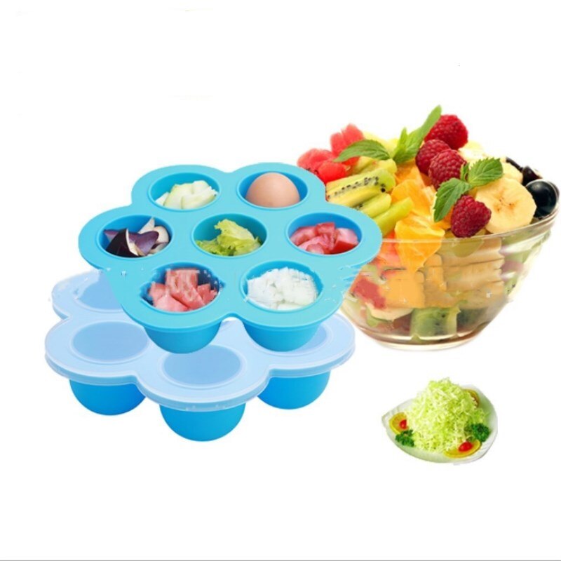 Multifunction Safety Silicone Baby Infant Flower Lattice Food Container Fruit Breastmilk Storage Box Freezer Tray Cup Cake Mold