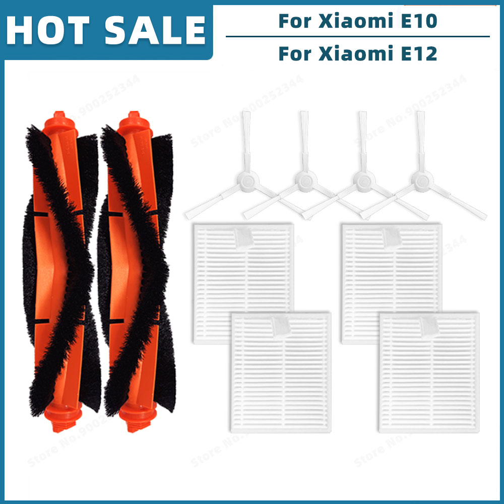 Piezas de repuesto accesorios para Xiaomi Robot Vacuum E10 E12 E10C C103 Mijia 3C Plus / 3C Pro, cepillo lateral principal, filtro, mopa: Castaño