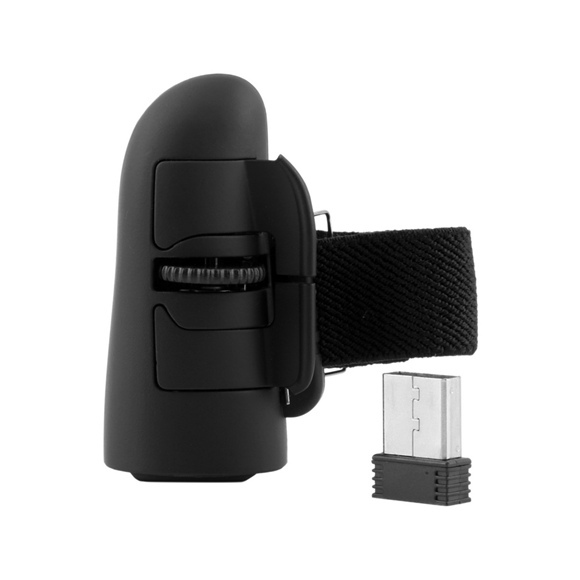 Uniwersalny 2.4GHz USB bezprzewodowe pierścienie optyczne Mini mysz 1600Dpi do notebooka Laptop Tablet Desktop mysz komputerowa: Black