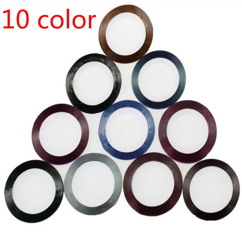 Cinta de líneas de pelado de uñas multicolor, adornos de decoración para uñas, rollo de cintas adhesivas, herramienta de decoración para manicura, 10/20/30 colores: 10 colors