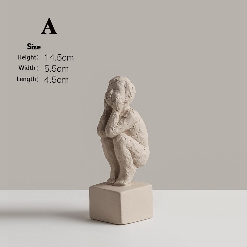 LWZYLY Moderne sculpturen, beelden Decoratie Hoofd, stilte Standbeeld Woondecoratie Modern Huis Standbeeld -e 12x13x34cm (5x5x13inch