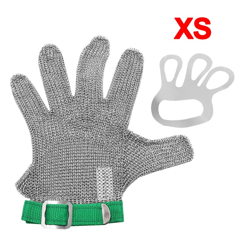 Guantes de malla metálica de acero inoxidable, anticorte, a prueba de cuchillos, resistentes a las puñaladas, para carpintería, carnicero y sastre: xS