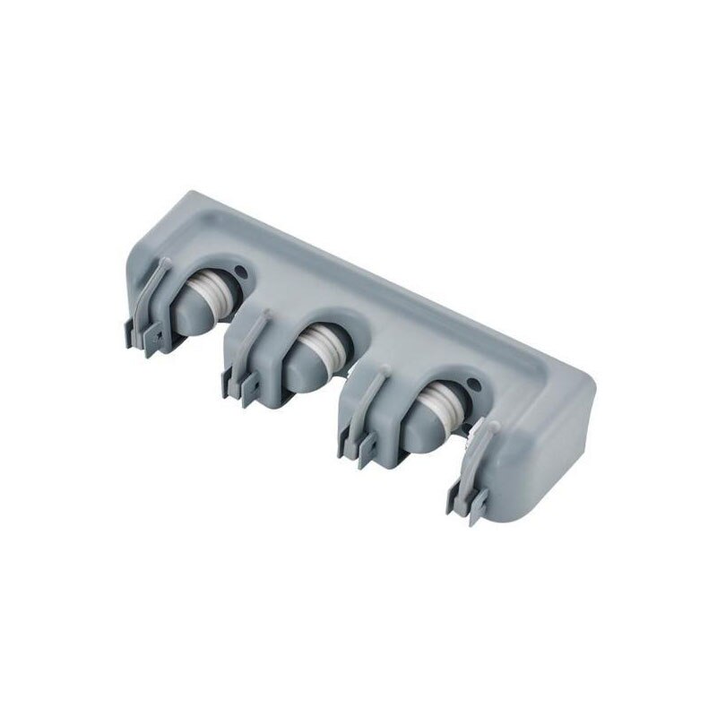 Soporte de plástico ABS para escoba de baño, herramienta mágica para fregona, estante para fregona de cocina, multifuncional, con gancho: Gray 3 tow 4 hooks