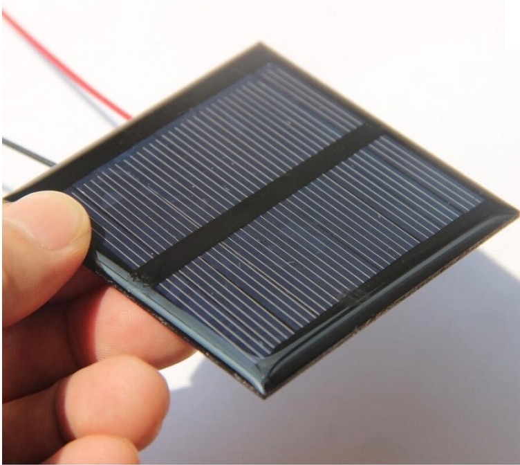 mini 0.6w 5.5v solcelle polykrystallinsk solcellepanel gjør-det-selv solcellepanellader med 15cm ledninger ledet lys 65*65*3mm