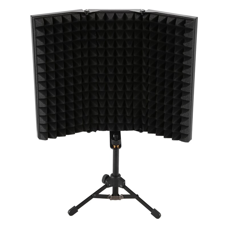 Recording Sound Absorber Microphone Isolation Shield Anti-Noise 3-Fold High-Density Foam Panel, for Recording Equipment S: Default Title