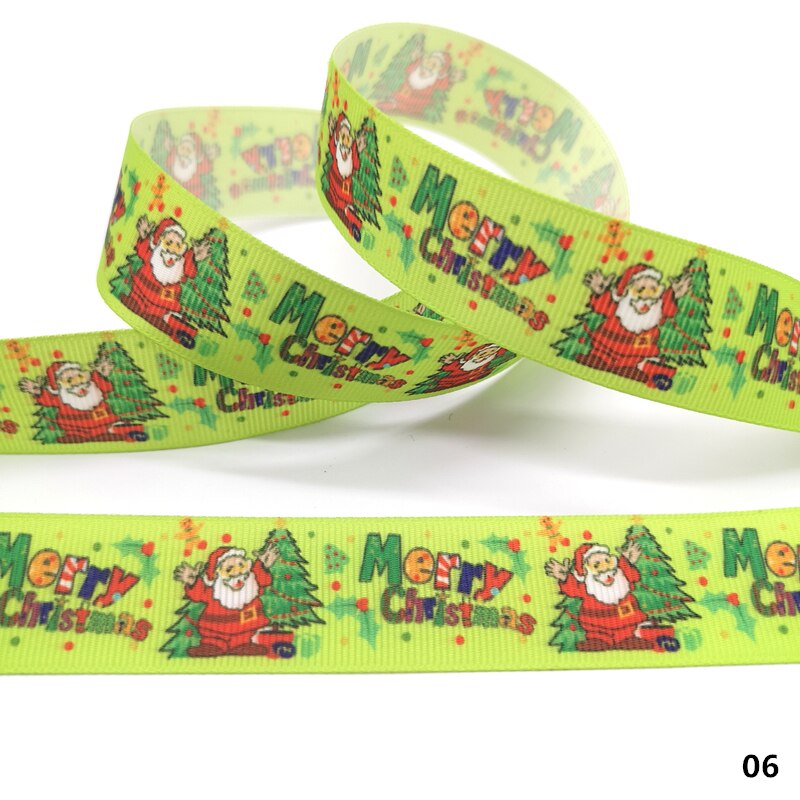 5 yards 25mm julebånd termisk overføring trykt grosgrain bånd for innpakning bryllup dekorasjon hårsløyfer gjør det selv